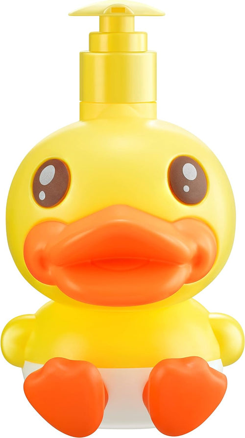Cute Soap Dispenser for Kids Gift,Fun Dispenser for Bathroom Kitchen Countertop Vanity Fit Lotion Shampoo Shower Hand Sanitizer,Animal Yellow Duck Themed Soap Bottle with Pump Bath Accessories