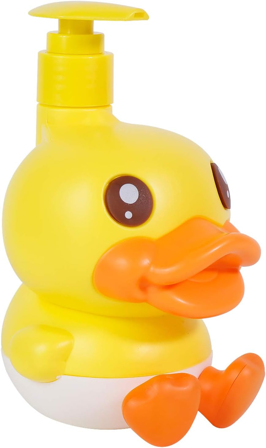Cute Soap Dispenser for Kids Gift,Fun Dispenser for Bathroom Kitchen Countertop Vanity Fit Lotion Shampoo Shower Hand Sanitizer,Animal Yellow Duck Themed Soap Bottle with Pump Bath Accessories